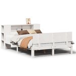 vidaXL Lit bibliothèque sans matelas blanc 140x200 cm bois pin massif