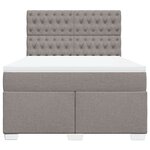 vidaXL Sommier à lattes de lit avec matelas Taupe 160x200 cm Tissu