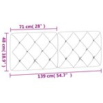 vidaXL Coussin de tête de lit gris clair 137 cm velours
