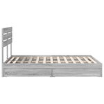 vidaXL Lit de Rangement Gris Sonoma 140 x 200 cm Bois d'ingénierie