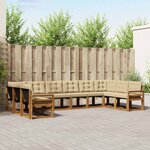 vidaXL Ensemble de canapés d'extérieur 10 pc Naturel et Beige