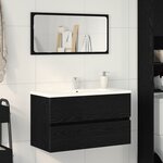 vidaXL cabinet de lavabo Chêne noir 80x38 5x45 cm Bois d'ingénierie