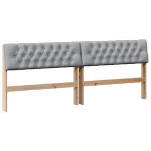 vidaXL Tête de lit capitonnée Gris clair 200 cm Pin massif