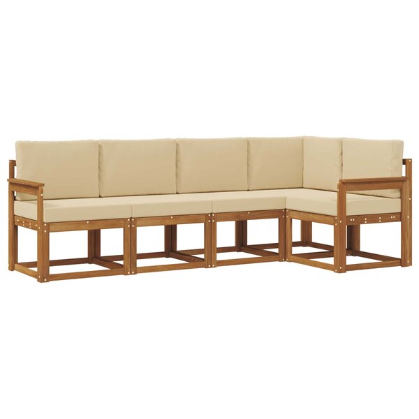 vidaXL Ensemble de canapés d'extérieur 5 Pièces Naturel et Beige