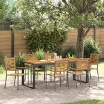 vidaXL Ensemble de salle à manger pour jardin 7 Pièces Gris