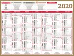 Calendrier bancaire année civile Medior 32 x 42 cm coloris or BOUCHUT