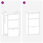 vidaXL Boîte de dépôt de colis avec porte Blanc 44 x 22 x 82 cm Acier