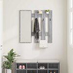 vidaXL Porte-manteau mural Montage mural Gris sonoma 100 x 10 x 100 cm