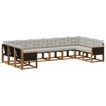 vidaXL Ensemble de canapés d'extérieur 10 Pièces Naturel et Gris clair