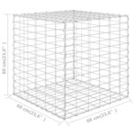 vidaXL Lit surélevé cube à gabion Fil d'acier 60x60x60 cm