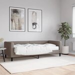 vidaXL Lit de jour avec matelas taupe 80x200 cm tissu