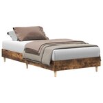 vidaXL Cadre de lit sans matelas chêne fumé 90x190cm bois d'ingénierie