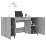 vidaXL Bureau gris béton 140x50x75 cm bois d'ingénierie