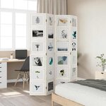 vidaXL Cloison de séparation 4 panneaux blanc bois de paulownia massif