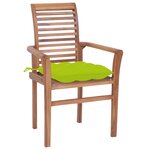 vidaXL Chaises à dîner 4Pièces avec coussins vert vif Bois de teck solide