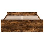 vidaXL Cadre de lit et tiroirs chêne fumé 120x190 cm bois d'ingénierie