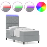 vidaXL Lit à ressorts avec matelas Gris clair 80 x 200 cm tissu