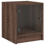 vidaXL Tables de chevet et portes vitrées 2Pièces chêne marron 35x37x42cm