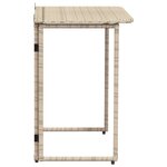 VidaXL Table de jardin pliante beige 90 x 51 x 75 cm polyrotin