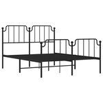 vidaXL Cadre de lit métal sans matelas avec pied de lit noir 150x200cm
