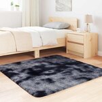 vidaXL Tapis shaggy à poils longs NAVARRA gris foncé 120x120 cm