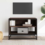 vidaXL Meuble TV chêne marron 61x40x46 cm bois d'ingénierie et métal