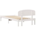 vidaXL Cadre de lit Blanc 90 x 190 cm Bois de pin massif