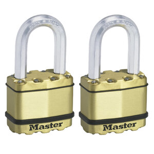 Cadenas Très Haute Sécurité A Clé Acier Laminé + Finition Laiton Pack de 2