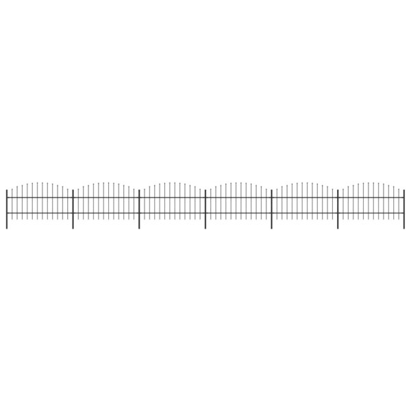 vidaXL Clôture de jardin à dessus en lance Acier (0 75-1)x10 2 m Noir