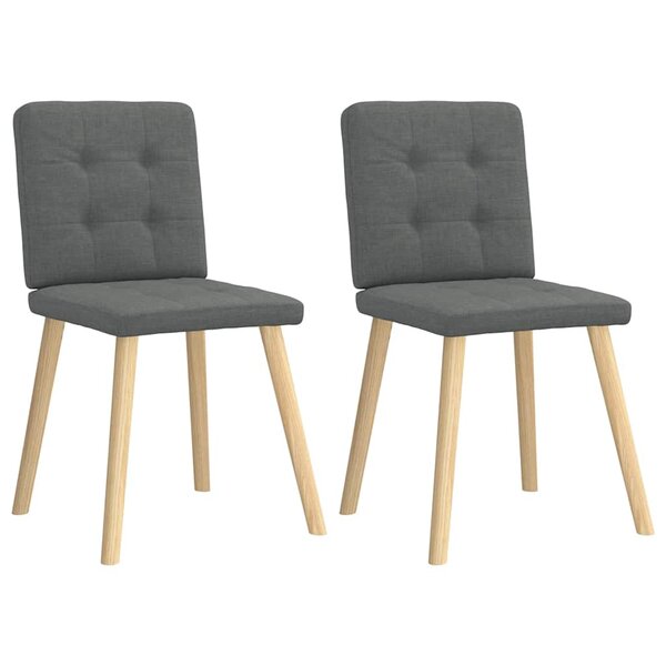 vidaXL Chaises à manger lot de 2 gris foncé tissu