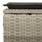 vidaXL Salon de jardin 4 Pièces avec coussins gris clair résine tressée