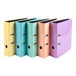 Classeur à levier en carton exacompta prem touch aquarel exacompta a4  - dos 8 cm couleurs assorties - lot de 10