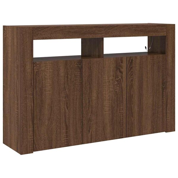 vidaXL Buffet Chêne marron 116 x 30 x 75 cm Bois d'ingénierie