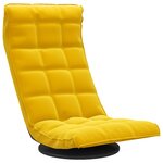 vidaXL Chaise de sol pivotante Jaune Velours