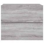 vidaXL Tables de chevet murales avec lumières LED 2 Pièces sonoma gris