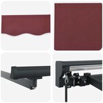 vidaXL Auvent rétractable manuel Bordeaux 4 5 × 3 5 m
