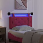 vidaXL Tête de lit suspendue Avec lumière LED Bordeaux Velours