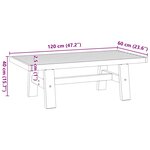 vidaXL Table basse NOAIN pieds en forme de A 120x60x40 cm massif pin