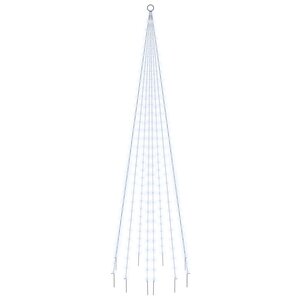 vidaXL Sapin de Noël sur mât de drapeau 310 LED Blanc froid 300 cm