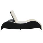 vidaXL Chaise longue avec coussin Résine tressée Noir