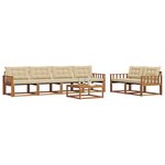 vidaXL Ensemble de canapés d'extérieur 7 Pièces Naturel et Beige