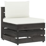 Vidaxl salon de jardin 9 pièces avec coussins bois imprégné de gris
