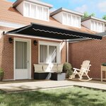 vidaXL Auvent Rétractable Noir 400 × 300 cm Polyester et Aluminium
