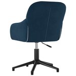 Chaise fauteuil siège pivotante de bureau informatique étude velours bleu 02_0024091