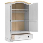 vidaXL Armoire avec tiroir Blanc 101 x 52 x 170 cm Pin massif