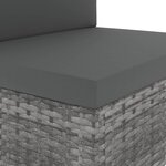 vidaXL Salon de jardin 6 Pièces Résine tressée Gris