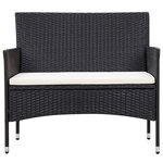 vidaXL Salon de jardin 5 Pièces avec coussins résine tressée noir