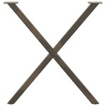 vidaXL Pieds de table à manger en forme de X  2 pièces  acier naturel  80 x (72-73) cm