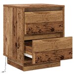 vidaXL Cabinet de chevet avec lumières LED Bois ancien 39x34 5x50 cm
