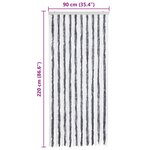 vidaXL Moustiquaire Gris et blanc 90x220 cm Chenille